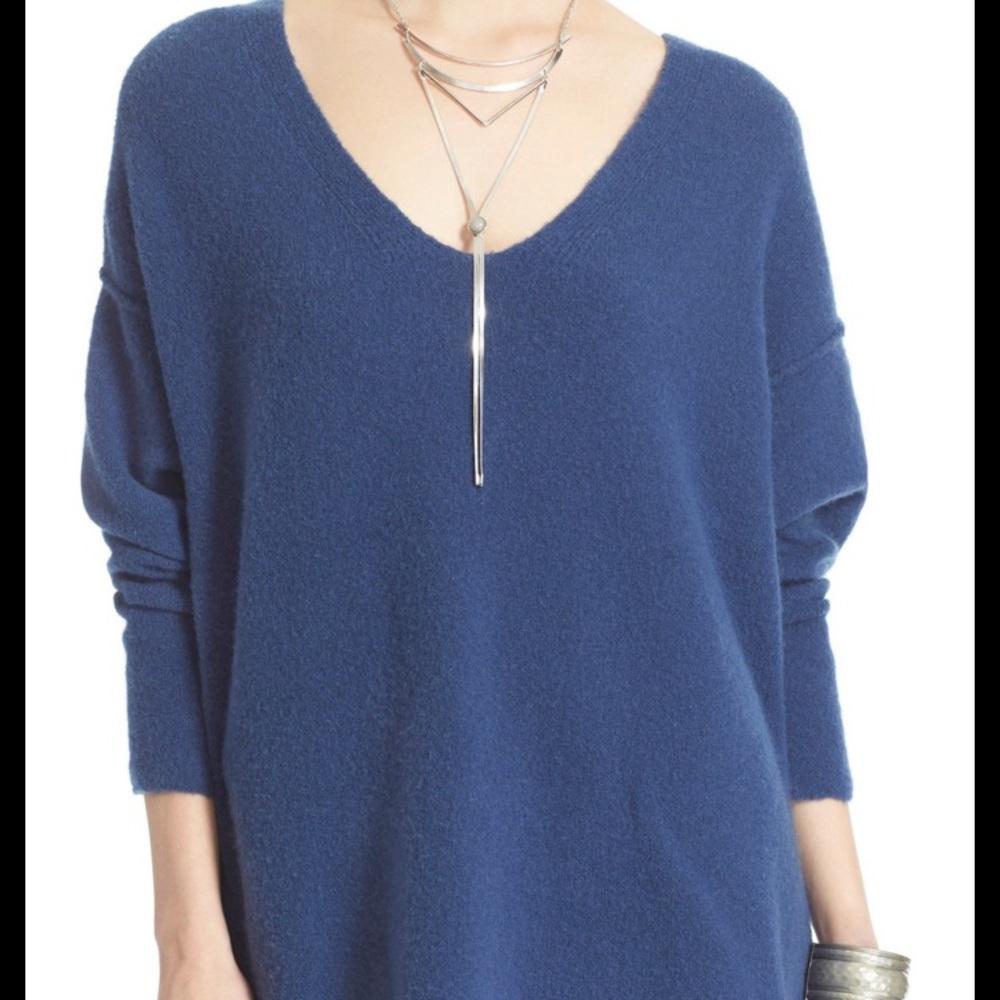 Free People Oversized Blue Sweater